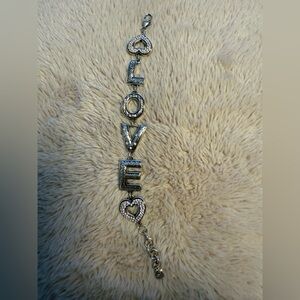 BRIGHTON LOVE Heart SPELL OUT LETTERS Bracelet Silver Tone Gold Tone RARE!‎
